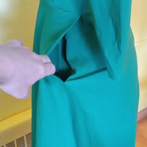 Pin up couture size small green llong sleeved swing dress with pockets - Picture 6 of 6